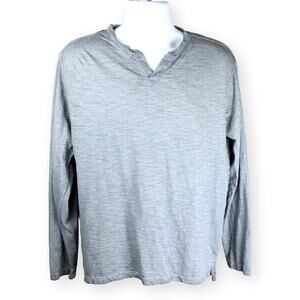 Crimieux Gray Henley Mens Long Sleeve Tee Shirt L